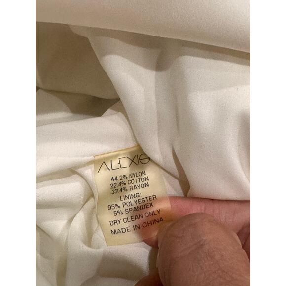 ALEXIS Off white lace midi Nadege Mermaid bride dress size small - Picture 3 of 14